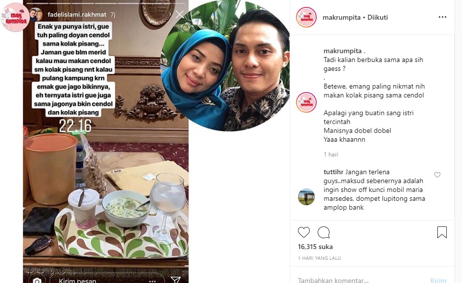 Fadel Islami Girang Dibuatkan Menu Buka Puasa Oleh Muzdalifah