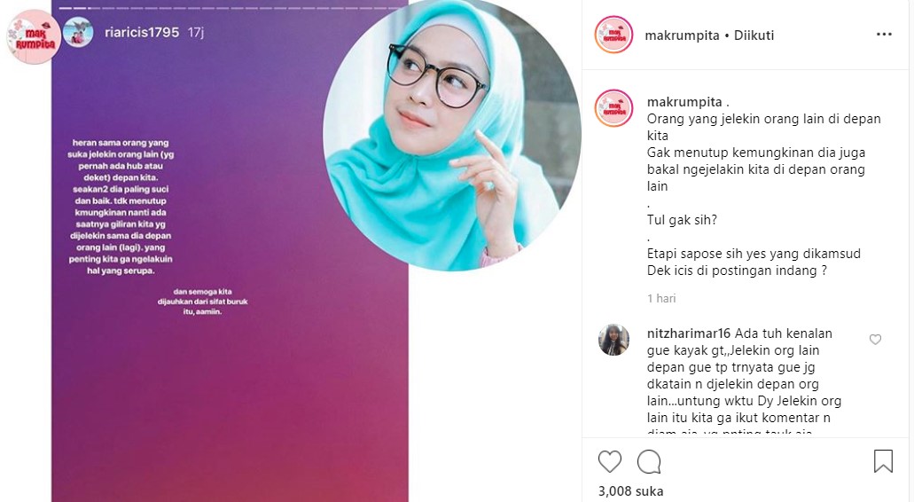 Ria Ricis Mendadak Singgung Soal Tipe Orang Sok Suci