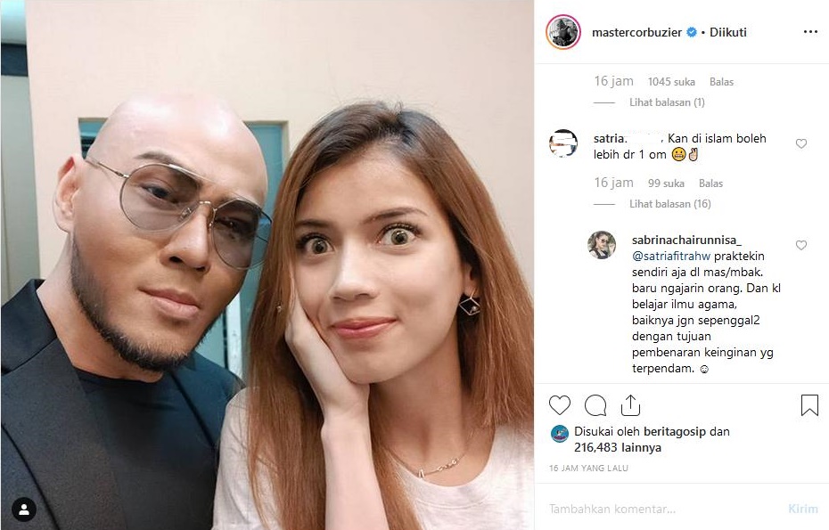 Deddy Corbuzier 'Diajari' Poligami, Sabrina Chairunnisa