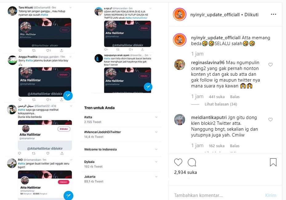 Jajal Dunia Twitter Lagi, Atta Halilintar Malah Ditolak Mentah-Mentah Hingga Akun Ramai Diblokir