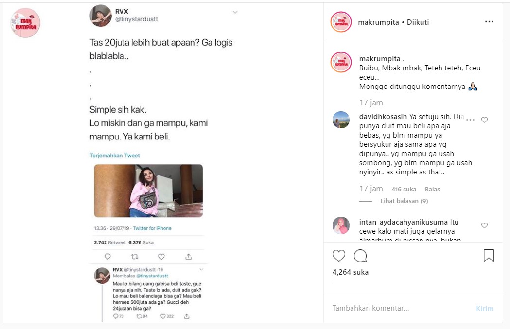 Revina VT Eks Kekasih Young Lex Tuai Pro-Kontra Usai Singgung Soal Tas Puluhan Juta
