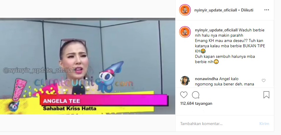 Angela Tee Tegaskan Barbie Kumalasari Bukan Tipe Sang Sahabat Susul Bantahan Ibunda Kriss Hatta
