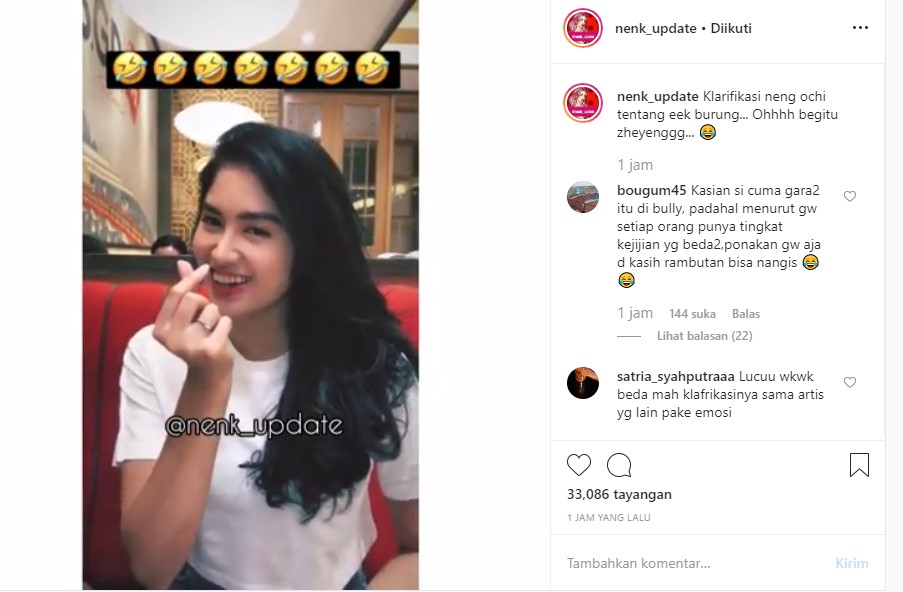 Ochi Rosdiana Ungkap Alasan Nangis Kena Kotoran Burung