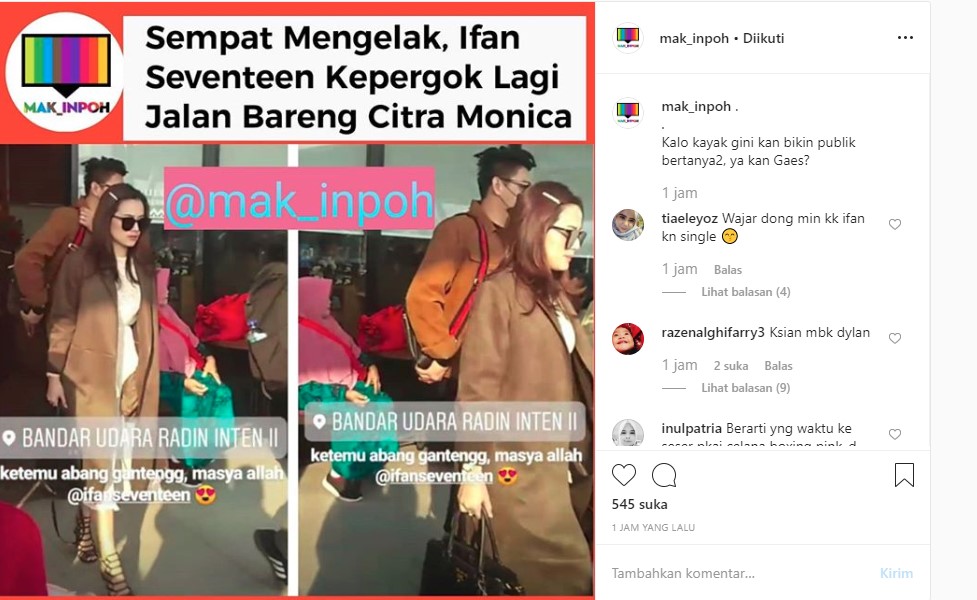 Ifan Seventeen Kepergok Jalan Bareng Citra Monica, Nama Mendiang BJ Habibie Malah Terseret