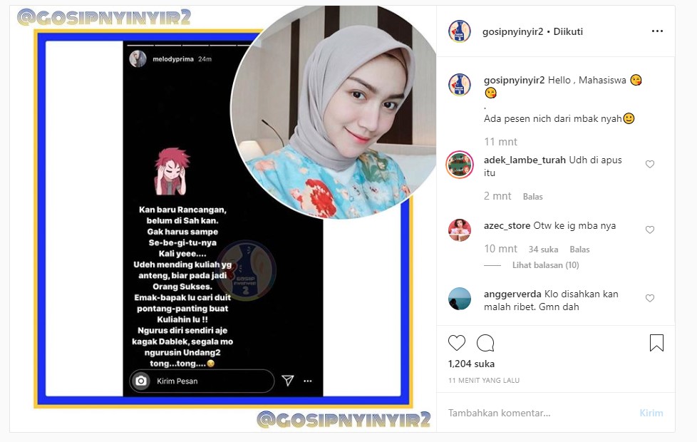 Melody Prima Tuai Cacian Usai Serukan Ini ke Mahasiswa Pendemo RUU KUHP