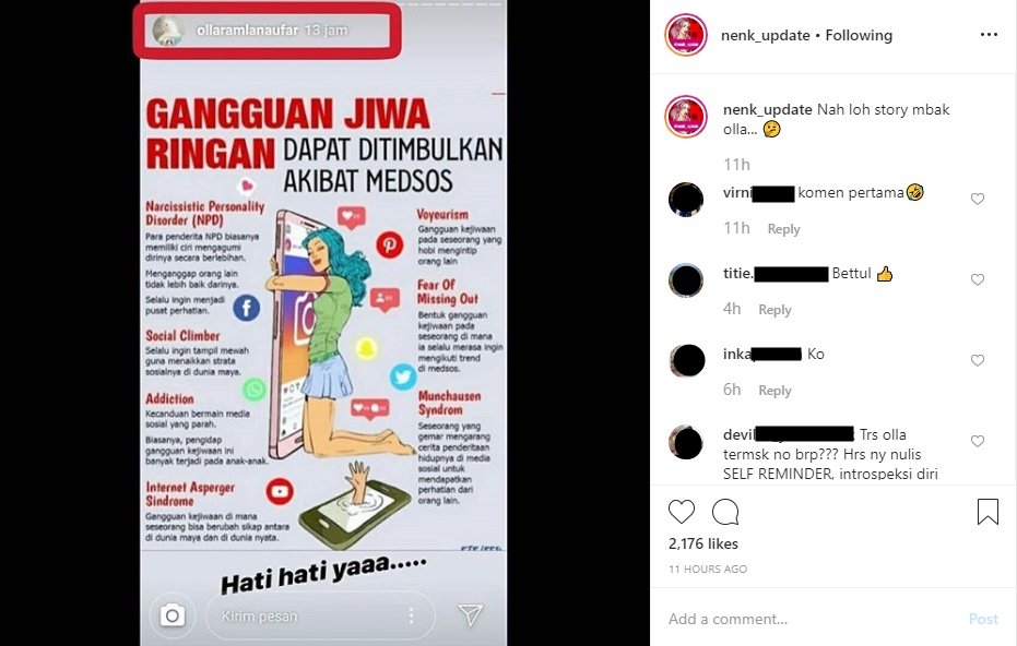 Olla Ramlan ‘Wanti-Wanti’ Timbulnya Gangguan Jiwa Ringan Akibat Medsos, Ingatkan Siapa?