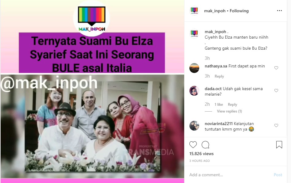 Suami Elza Syarief Ternyata Bule Asal Italia, Sindiran Puber Malah Mencuat