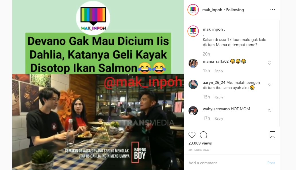 Devano Danendra Kini Geli Dicium Iis Dahlia Hingga Umpamakan dengan Ikan Salmon, Ada Apa?