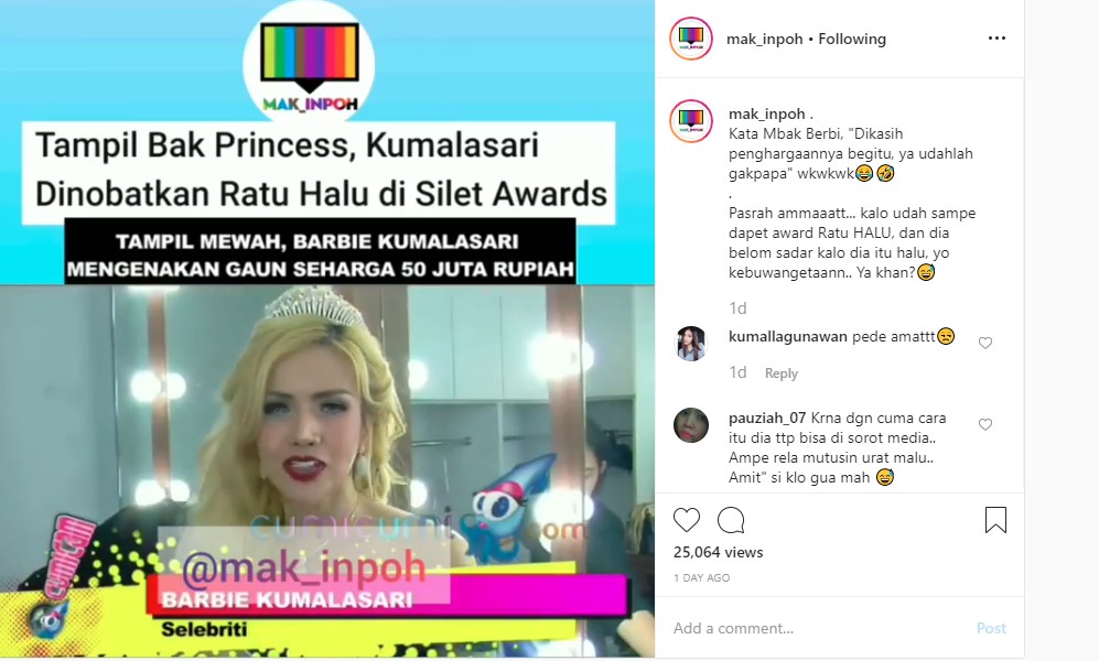 Demi Gaun Bling-Bling, Barbie Kumalasari Gelontorkan Uang Rp 50 Juta Malah Tuai Ejekan
