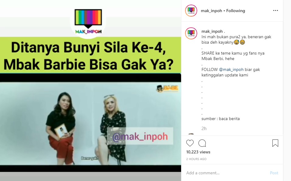 Barbie Kumalasari Ternyata Tak Hafal Pancasila, Status Advokat Kembali Diragukan