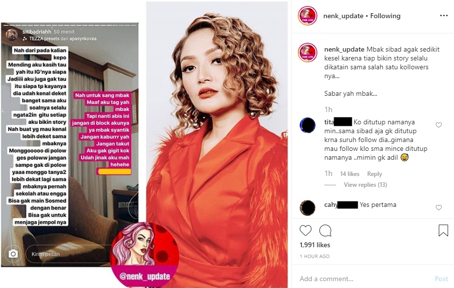 Siti Badriah Mendadak ‘Promosikan’ Akun IG Haters Setia Sembari Tulis ‘Tamparan’ Halus