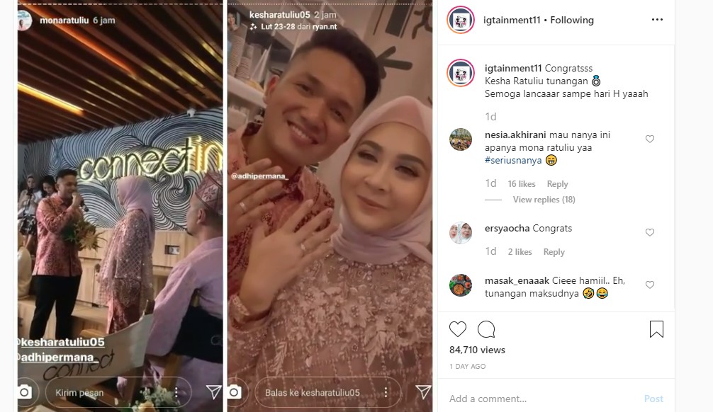 Kesha Ratuliu Dilamar Kekasih Usai Setahun Pacaran, Dugaan Tengah Berbadan Dua Malah Mencuat