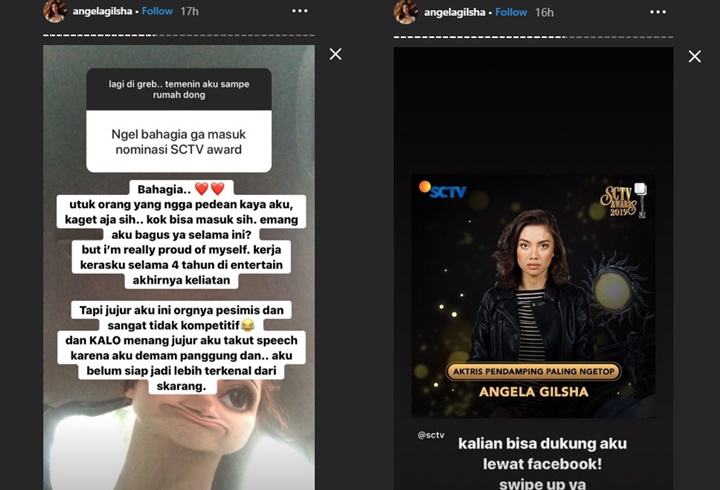 Angela Gilsha Kini Malah Pinta Dukungan di \'SCTV Awards\', Menyesal Hingga \'Jilat Ludah Sendiri\'?