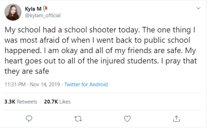 Sekolah Jadi Sasaran Penembakan Massal, Begini Kondisi Kyla Eks Pristin
