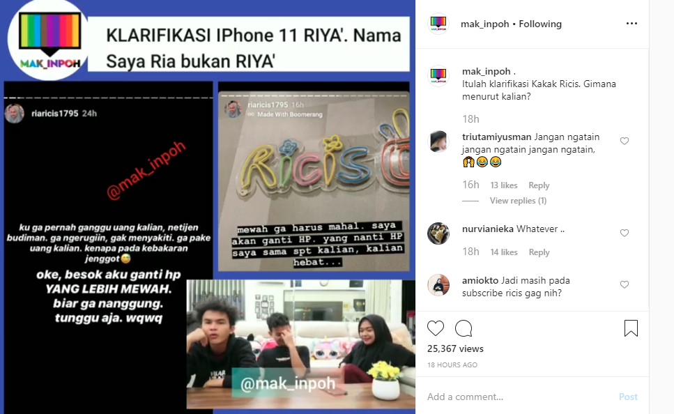 Ria Ricis Sesumbar Bakal Ganti Ponsel Lebih Mewah, Seruan Artis Riya\' Langsung Menggema