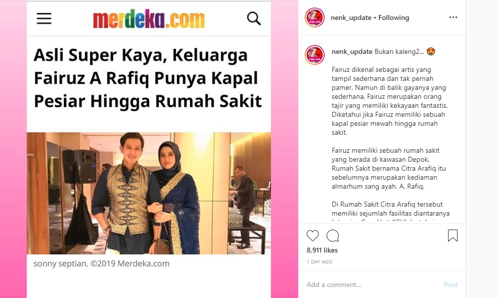 Keluarga Fairuz A. Rafiq Ternyata Kepalang Kaya Raya Miliki Kapal Pesiar Hingga Rumah Sakit, Nama Barbie Kumalasari Langsung \'Disentil\'