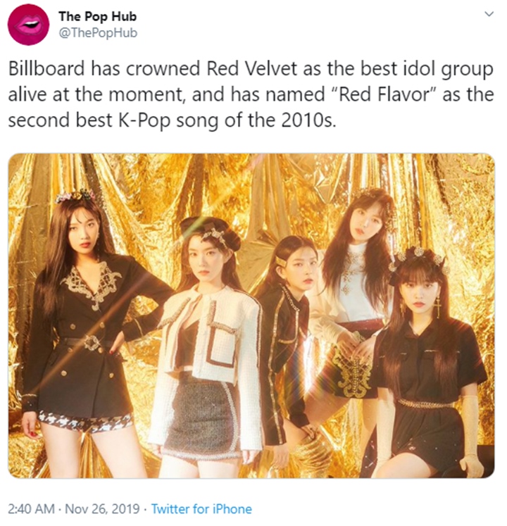 Red Velvet Dinobatkan Jadi Legenda Hidup K-Pop Oleh Billboard, Ini Alasannya