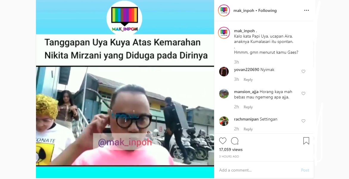 Tanggapi Sindiran Nikita Mirzani, Uya Kuya Bantah \'Setir\' Anak Barbie Kumalasari Dapat Reaksi Begini