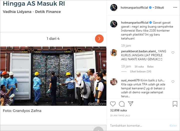 Hotman Paris Sindir Negara Asing Setor Sampah Plastik Ke Indonesia