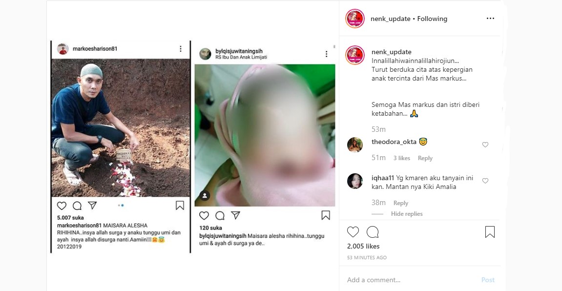 Bayi Markus Horison Eks Suami Kiki Amalia Meninggal Dunia Pasca Lahir Ucapan Belasungkawa Menggema