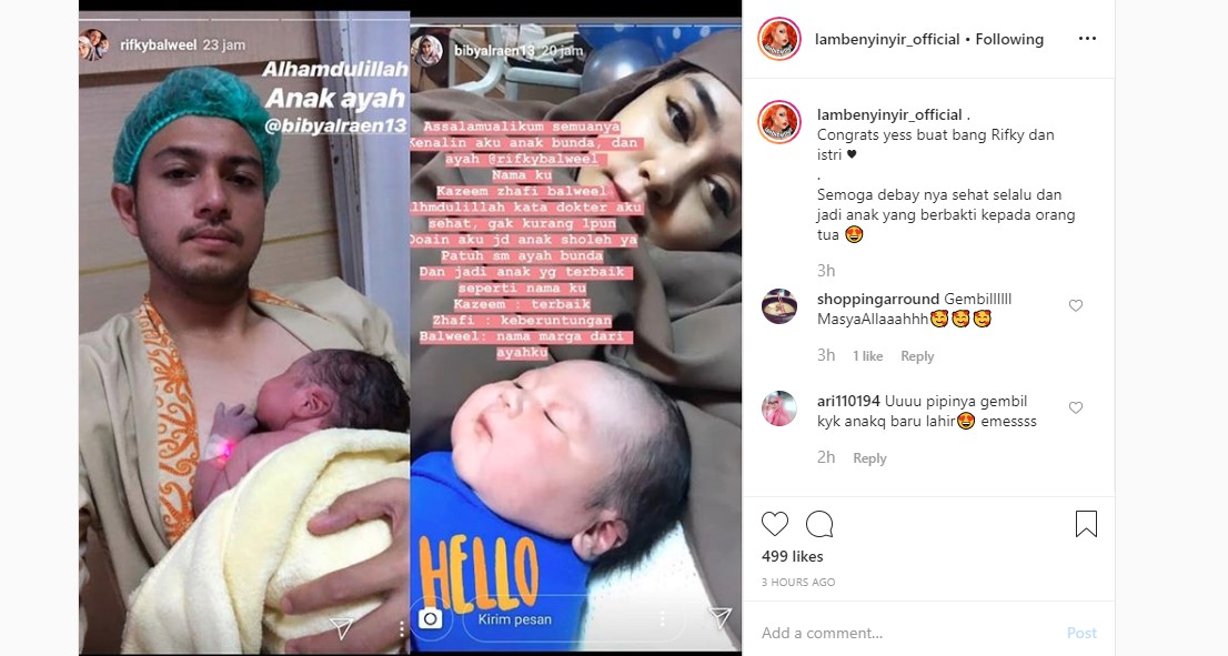 Rifky Balweel Sambut Tahun Baru dengan Kehadiran Buah Hati, Paras Sang Bayi Sukses Bikin Kepincut