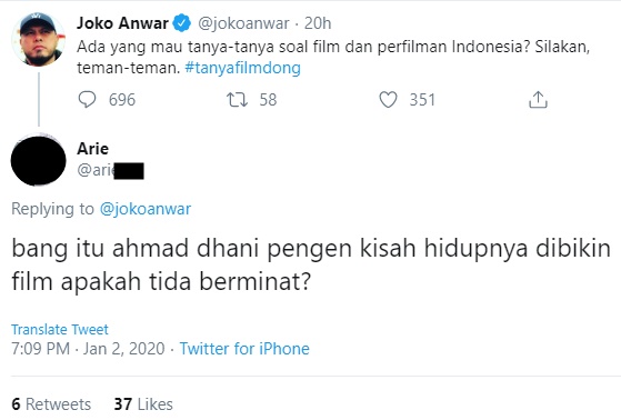 Joko Anwar Diminta Buat Film Kisah Hidup Ahmad Dhani, Jawab Singkat Malah Pancing Gelak Tawa