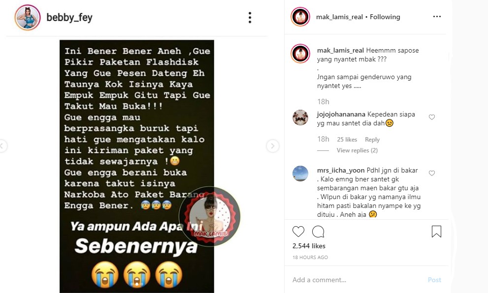 Sempat Mengira Narkoba, Bebby Fey Curhat Terima Paket Santet Malah Ditertawakan