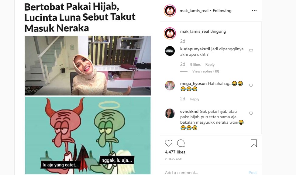 Lucinta Luna Sesumbar Bakal Tobat dengan Kenakan Hijab, Gelak Tawa Kok Malah Menggema?