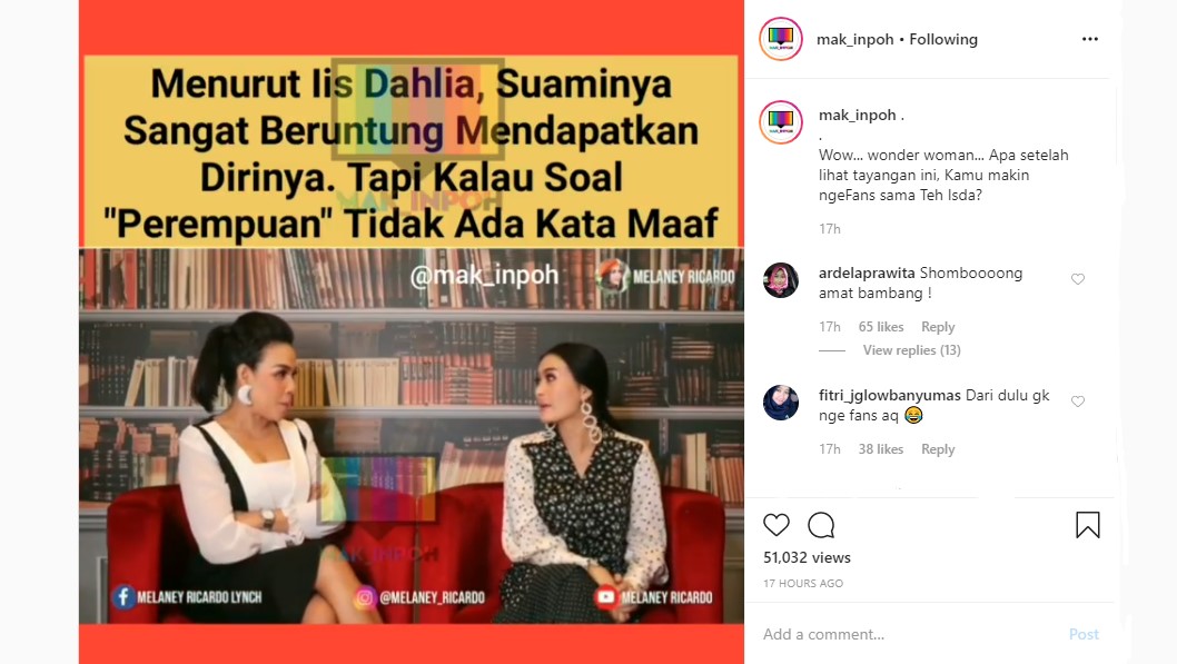 Ngaku Punya Sederet Keunggulan, Iis Dahlia Sebut Suami Beruntung Mendapatkan Dirinya