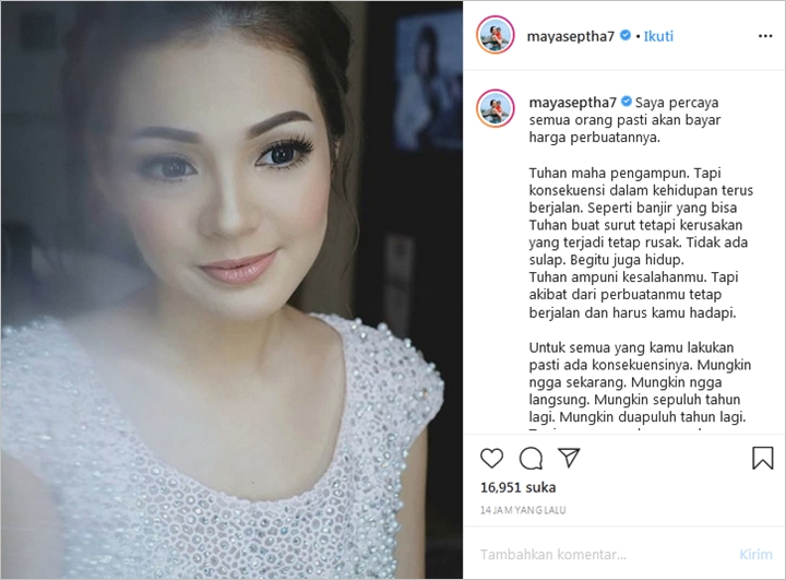 Unggahan Selfie Maya Septha Sukses Bikin Adem Netter