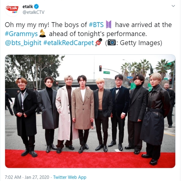 BTS Grammy Awards 2020