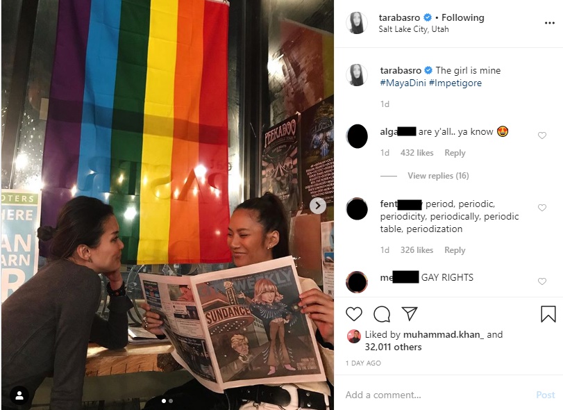 Pernah Santer Digosipkan Lesbian, Tara Basro Bikin Geger Lagi Usai Foto Sanding Bendera Pelangi