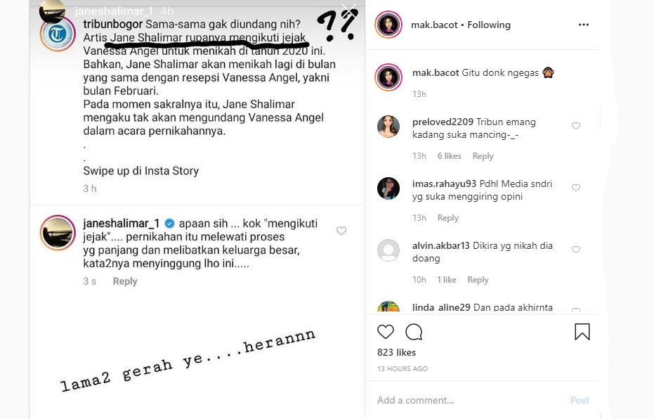 Dituding Buntuti Vanessa Angel, Jane Shalimar Sigap Layangkan Protes Tuai Respons Begini