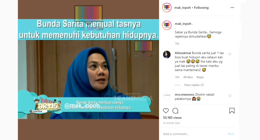 Meski Difasilitasi Rumah Mewah, Sarita Abdul Mukti Ngaku Hidup Kekurangan Sampai Harus Jual Tas