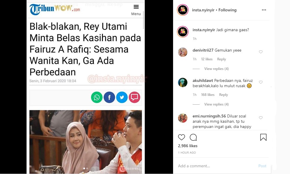 Fairuz A. Rafiq Tutup Pintu Maaf, Rey Utami Kini Justru Pinta Belas Kasihan \'Berdalih\' Sesama Wanita