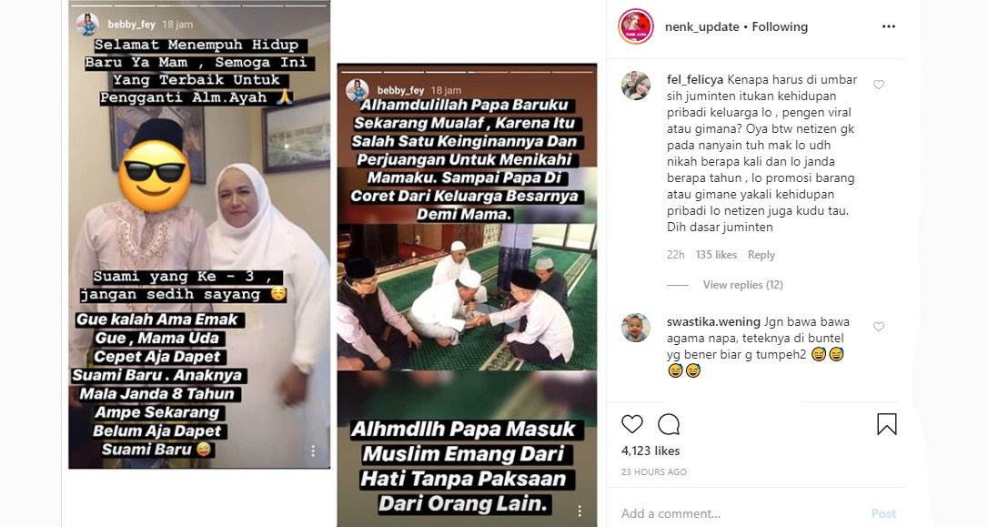 Bebby Fey Ungkap Ayah Sambung Jadi Mualaf Hingga Dicoret dari KK, Dugaan Ini Malah Mencuat