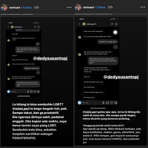 Sebut LGBT Bisa Disembuhkan, Revina VT Tak Segan Tantang Dedy Susanto