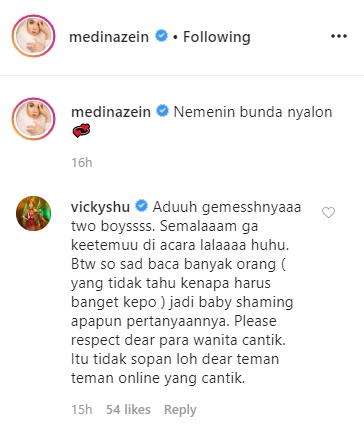 Anak Medina Zein Jadi Korban Baby Shaming, Vicky Shu Kalem ‘Pasang Badan’