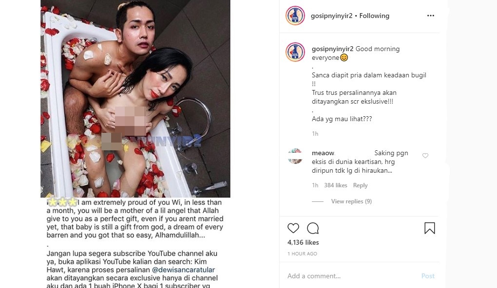 Dewi Sanca Tampil Bugil Bareng Pria Sambil Umumkan Persalinan Bakal Live, Disambut Antusias?