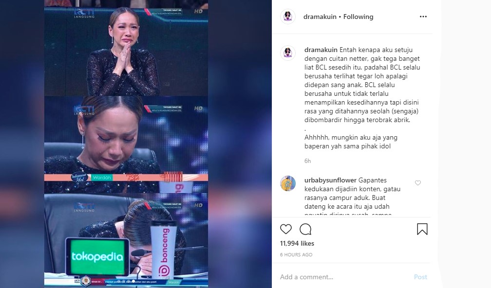 BCL Kembali Berurai Air Mata, Indonesian Idol Langsung Kena Kritik Disebut \'Jual\' Kesedihan