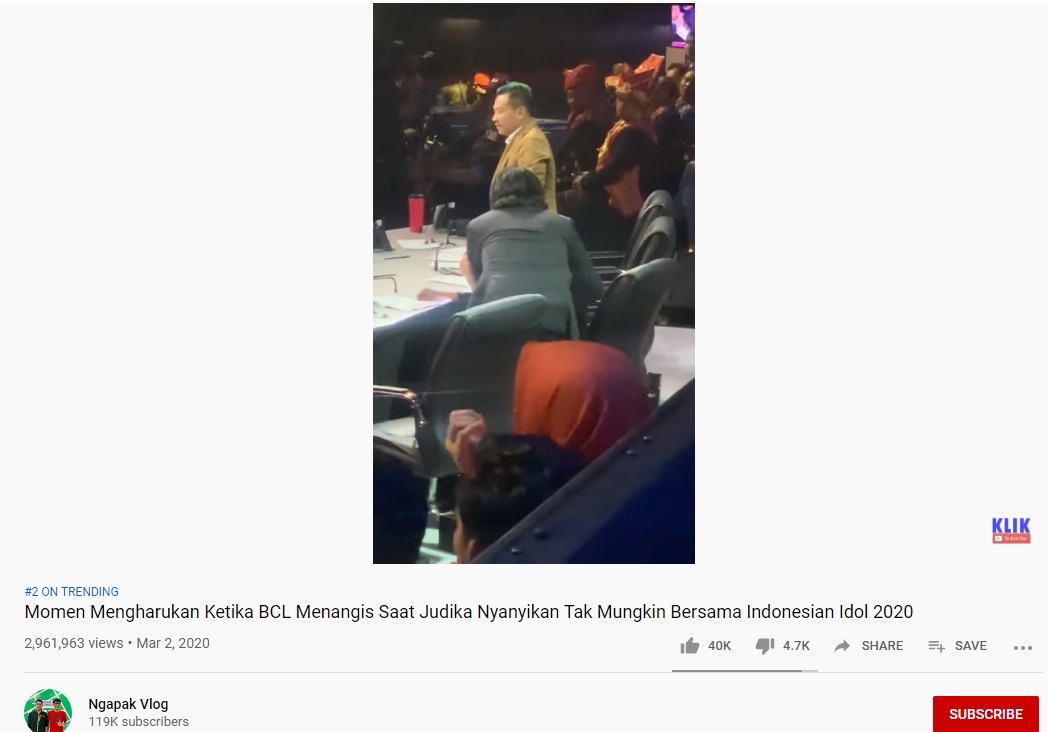 Video BCL Nangis di Panggung Idol Trending, Sikap Ari Lasso Tak Kalah Jadi Perbincangan