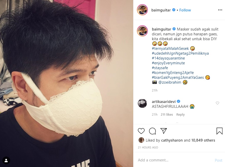 Baim ‘Sulap’ Bra Jadi Masker Mulut, Artika Sari Devi Langsung Istighfar