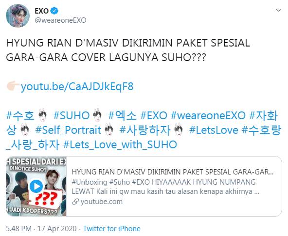EXO Posting Twit Pakai Bahasa Indonesia, Fans Tanah Air Heboh