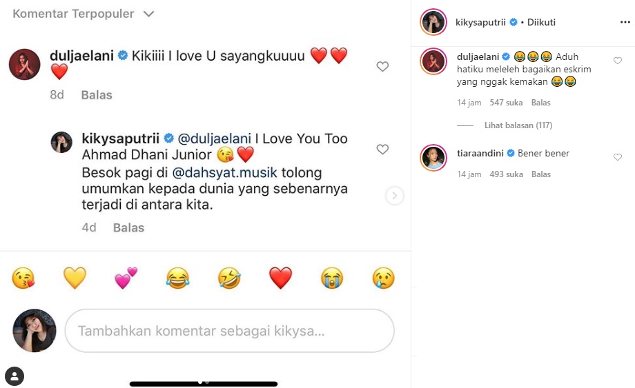 Gombalan Kiky Saputri Bikin Dul Jaelani Meleleh, Tiara Andini Berikan Komentar Begini