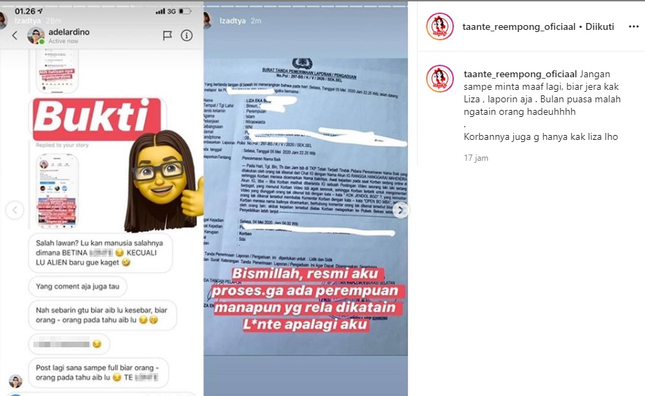 Liza Aditya Polisikan Seorang Netizen yang Sebut Dirinya Pekerja Seks Komersial