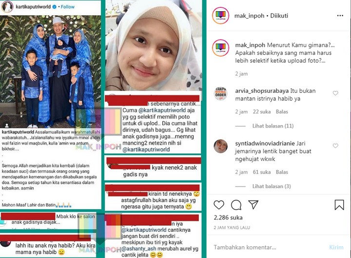 Kartika Putri Unggah Foto Lebaran Keluarga, Tampilan Putri Sambung Mendadak Diperbincangkan Netizen