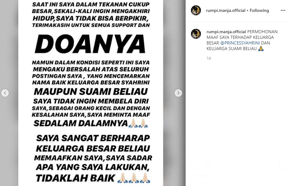 Akun Gosip Ini Minta Maaf ke Keluarga Besar Syahrini, Akui Tertekan Hingga Kepikiran Bunuh Diri