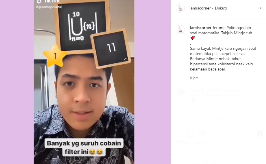 Kerjakan Soal Matematika di TikTok, Jerome Polin Panen Komentar Banyolan Warganet