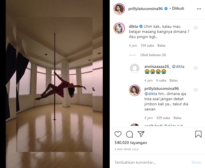 Prilly Latuconsina Pamer Latihan Pole Dance, Obrolan dengan Dikta Alihkan Fokus Utama