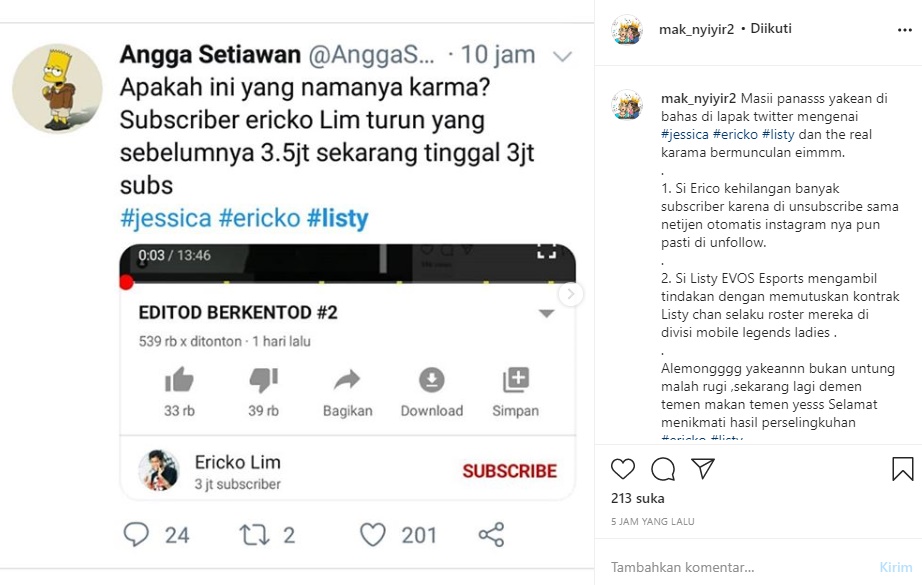 Video Selingkuh Dibongkar Mantan Cantik, Ericko Lim ‘Ditinggal’ Fans Dituding Netter Kena Karma